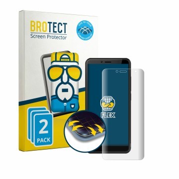 Vorderseite einer Produktverpackung mit dem Markenlogo BROTECT. Daneben ist das Gerät Neow Kids mit dem zugehörigen Displaysch