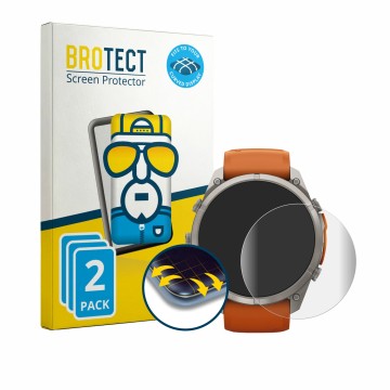 Vorderseite einer Produktverpackung mit dem Markenlogo BROTECT. Daneben ist das Gerät Garmin Fenix 9 Pro (51 mm) mit dem zugeh