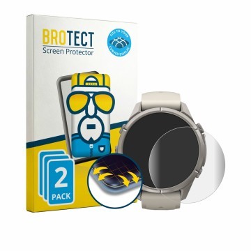 Front side of a product packaging with the brand logo BROTECT. Next to it is the device Garmin Fenix 9 Pro (43 mm) shown with 
