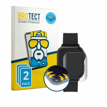 Front side of a product packaging with the brand logo BROTECT. Next to it is the device Reflex Active Venture 400 S XL AMOLED 