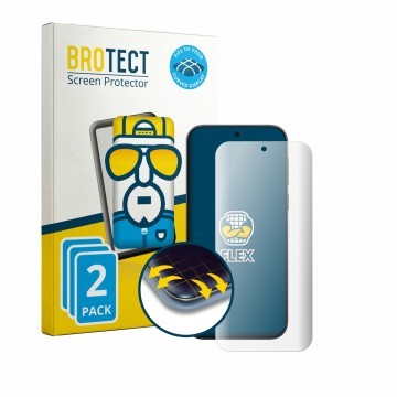 Vorderseite einer Produktverpackung mit dem Markenlogo BROTECT. Daneben ist das Gerät Vivo X500 mit dem zugehörigen Displaysch
