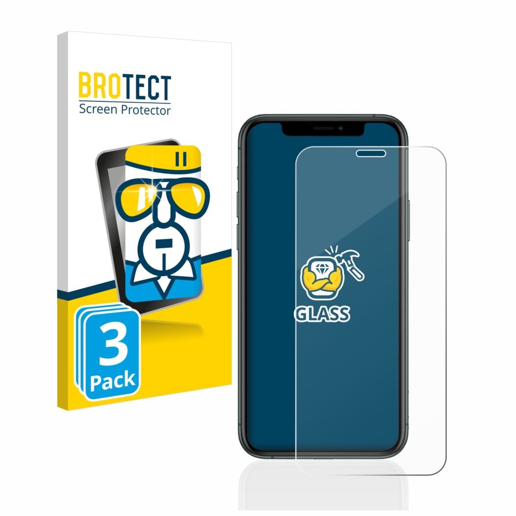 3x Verre Trempé Pour Iphone 11 Pro En Transparent Film Protection