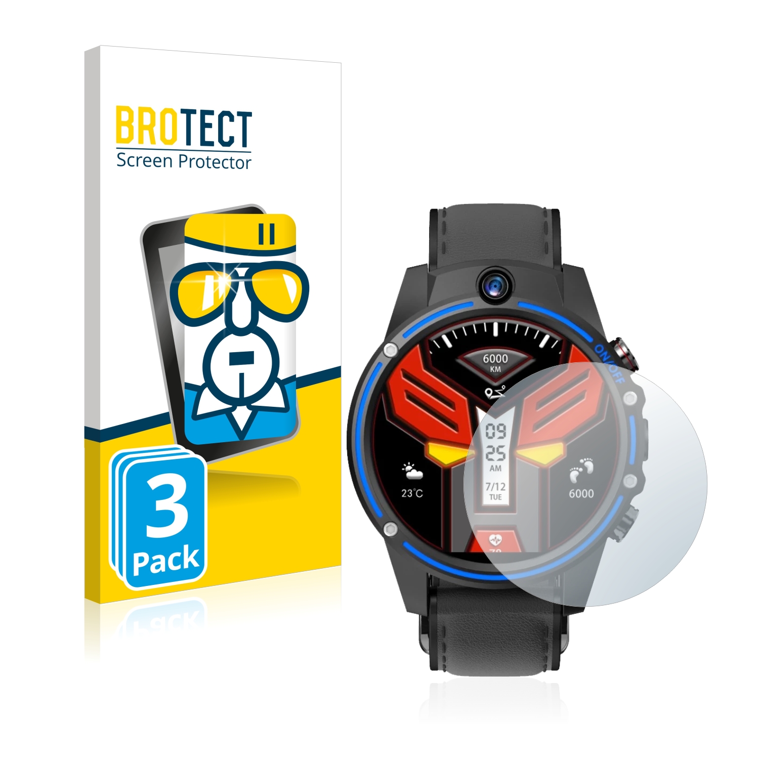3x BROTECT Glass Protector de pantalla cristal templado para Kospet Vision  | protectionfilms24.es