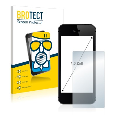 Parte frontal de un envase de producto con el logotipo de la marca BROTECT. Al lado se muestra el dispositivo con su protector