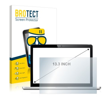 Face avant d’un emballage produit avec le logo de la marque BROTECT. À côté, l’appareil est représenté avec la protection d’éc