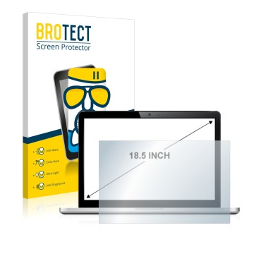 Face avant d’un emballage produit avec le logo de la marque BROTECT. À côté, l’appareil est représenté avec la protection d’éc