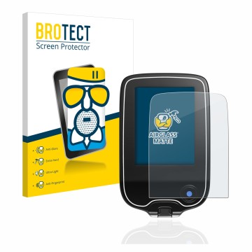 Vorderseite einer Produktverpackung mit dem Markenlogo BROTECT. Daneben ist das Gerät Freestyle Libre mit dem zugehörigen Disp