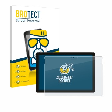 Parte frontale di una confezione del prodotto con il logo del marchio BROTECT. Accanto è raffigurato il dispositivo Microsoft 