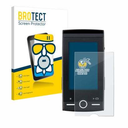 Front side of a product packaging with the brand logo BROTECT. Next to it is the device Sigma ROX 12.0 Sport shown with the co