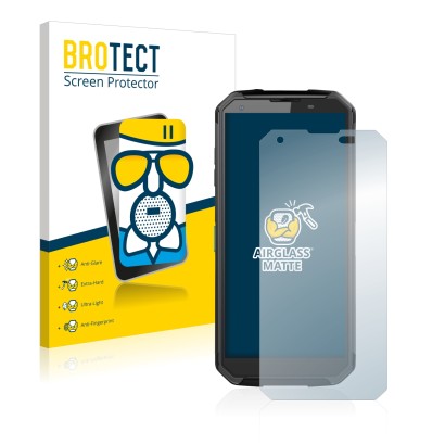 Vorderseite einer Produktverpackung mit dem Markenlogo BROTECT. Daneben ist das Gerät Blackview BV9500 Plus mit dem zugehörige