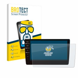 Front side of a product packaging with the brand logo BROTECT. Next to it is the device Volkswagen Passat 2019 Discover Pro 9.