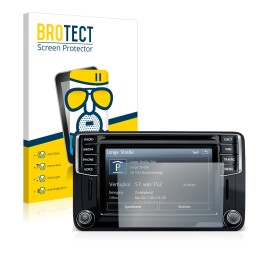 Front side of a product packaging with the brand logo BROTECT. Next to it is the device Volkswagen Caddy 2015 Discover Media 6