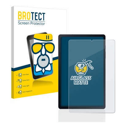 Front side of a product packaging with the brand logo BROTECT. Next to it is the device Samsung Galaxy Tab S6 Lite LTE 2020 sh