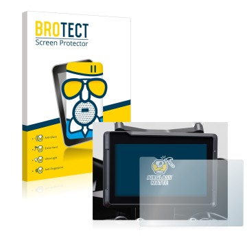 Parte frontal de un envase de producto con el logotipo de la marca BROTECT. Al lado se muestra el dispositivo KTM 1290 Super D