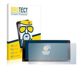 Front side of a product packaging with the brand logo BROTECT. Next to it is the device Volkswagen T7 Multivan Life Discover M