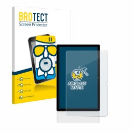 Parte frontal de un envase de producto con el logotipo de la marca BROTECT. Al lado se muestra el dispositivo Blackview Tab 16