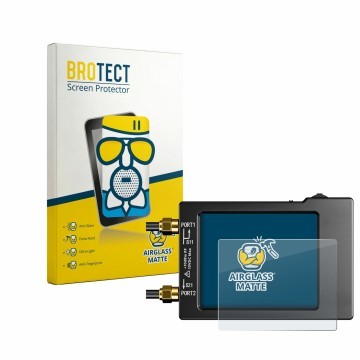 Front side of a product packaging with the brand logo BROTECT. Next to it is the device NanoVNA H (handheld) shown with the co