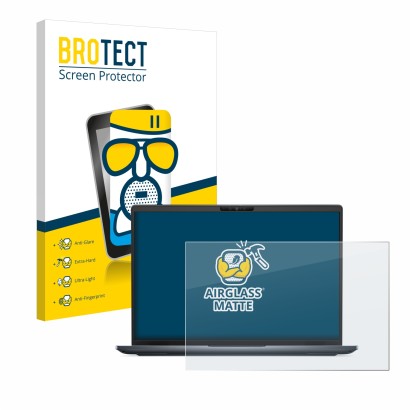 Vorderseite einer Produktverpackung mit dem Markenlogo BROTECT. Daneben ist das Gerät Dell Latitude 7450 Laptop mit dem zugehö