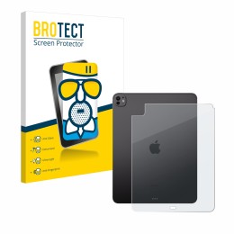 Face avant d’un emballage produit avec le logo de la marque BROTECT. À côté, l’appareil Apple iPad Pro 13