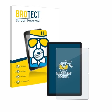 Vorderseite einer Produktverpackung mit dem Markenlogo BROTECT. Daneben ist das Gerät Blackview Tab 80 mit dem zugehörigen Dis