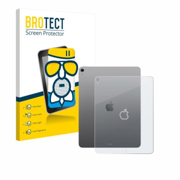 Front side of a product packaging with the brand logo BROTECT. Next to it is the device Apple iPad Air 13