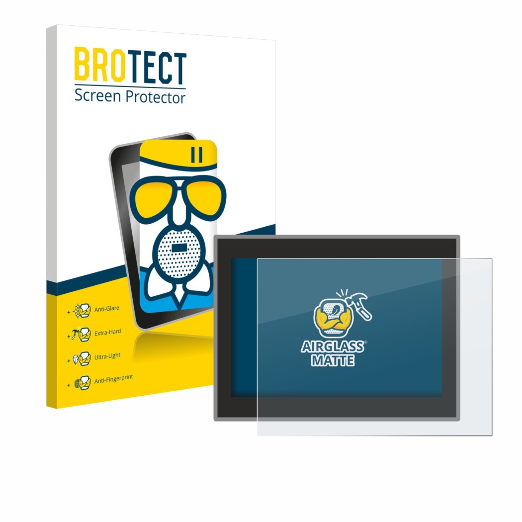 Parte frontal de un envase de producto con el logotipo de la marca BROTECT. Al lado se muestra el dispositivo Jeep Compass Lon