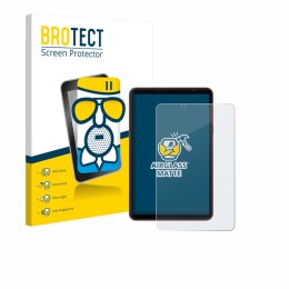 Parte frontal de un envase de producto con el logotipo de la marca BROTECT. Al lado se muestra el dispositivo Blackview Zeno 1