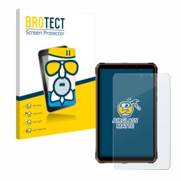 Parte frontal de un envase de producto con el logotipo de la marca BROTECT. Al lado se muestra el dispositivo Blackview Active