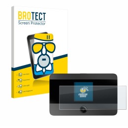 Parte frontal de un envase de producto con el logotipo de la marca BROTECT. Al lado se muestra el dispositivo TP-Link M7350 co