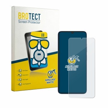 Parte frontal de un envase de producto con el logotipo de la marca BROTECT. Al lado se muestra el dispositivo Itel Zeno 20 Max