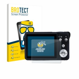 Face avant d’un emballage produit avec le logo de la marque BROTECT. À côté, l’appareil Rollei Compactline 880 est représenté 