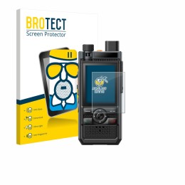 Parte frontal de un envase de producto con el logotipo de la marca BROTECT. Al lado se muestra el dispositivo Hytera P50 Pro c