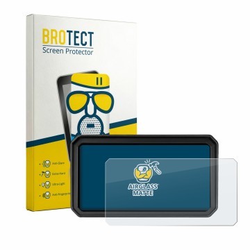 Front side of a product packaging with the brand logo BROTECT. Next to it is the device WonVon Motorrad Carplay 7