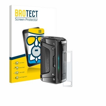 Vorderseite einer Produktverpackung mit dem Markenlogo BROTECT. Daneben ist das Gerät GeekVape Aegis Legend 5 mit dem zugehöri