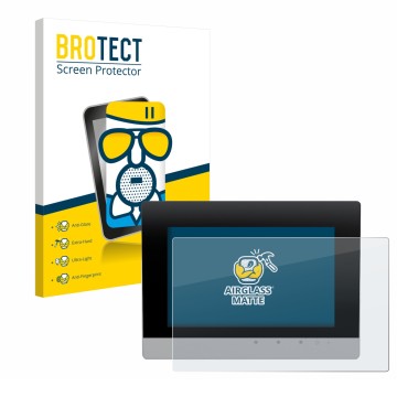 Vorderseite einer Produktverpackung mit dem Markenlogo BROTECT. Daneben ist das Gerät WAGO Touch Panel 600 Web Panel mit dem z