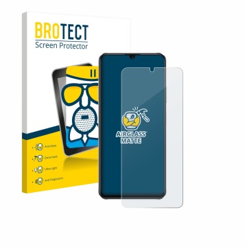 Parte frontal de un envase de producto con el logotipo de la marca BROTECT. Al lado se muestra el dispositivo Huawei Nova Y63 