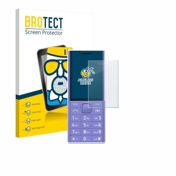 Parte frontale di una confezione del prodotto con il logo del marchio BROTECT. Accanto è raffigurato il dispositivo Nokia 150 