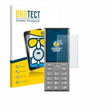 Parte frontale di una confezione del prodotto con il logo del marchio BROTECT. Accanto è raffigurato il dispositivo Nokia 130 