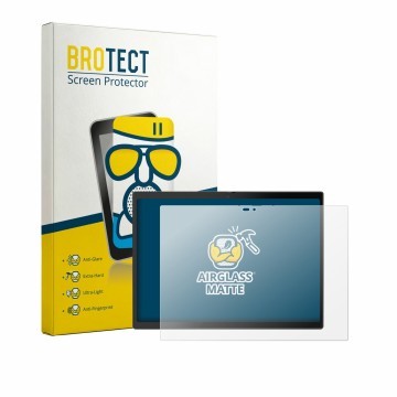 Parte frontal de un envase de producto con el logotipo de la marca BROTECT. Al lado se muestra el dispositivo Lenovo ThinkPad 