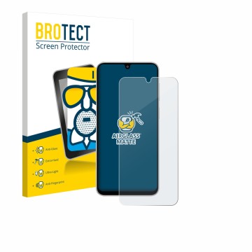 Parte frontale di una confezione del prodotto con il logo del marchio BROTECT. Accanto è raffigurato il dispositivo Samsung Ga