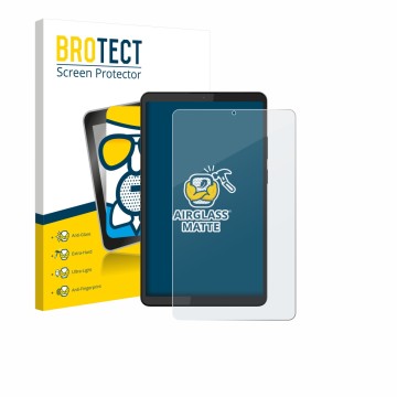 Front side of a product packaging with the brand logo BROTECT. Next to it is the device Barnes & Noble Nook Reading Tablet 8.7