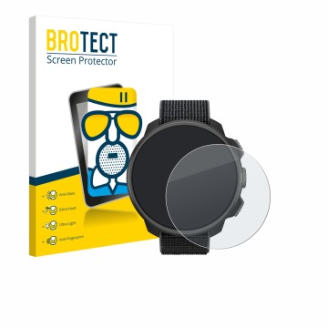 Parte frontal de un envase de producto con el logotipo de la marca BROTECT. Al lado se muestra el dispositivo Suunto Nautic S 