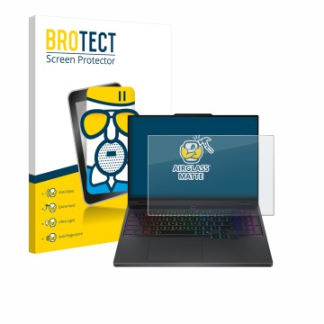 Face avant d’un emballage produit avec le logo de la marque BROTECT. À côté, l’appareil Lenovo Legion 5 15IRX10 PF9XB5828034 e