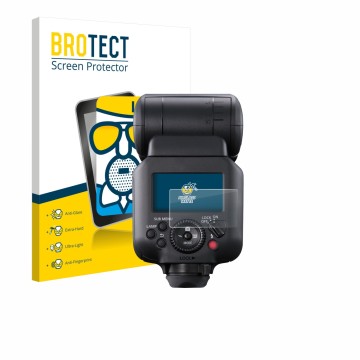 Vorderseite einer Produktverpackung mit dem Markenlogo BROTECT. Daneben ist das Gerät Canon Speedlite EL-5 mit dem zugehörigen