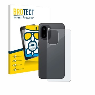 Vorderseite einer Produktverpackung mit dem Markenlogo BROTECT. Daneben ist das Gerät OnePlus 15R (Rückseite) mit dem zugehöri