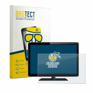 Front side of a product packaging with the brand logo BROTECT. Next to it is the device shown with the corresponding screen pr