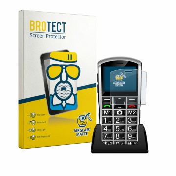 Vorderseite einer Produktverpackung mit dem Markenlogo BROTECT. Daneben ist das Gerät Artfone A400 Pro 4G mit dem zugehörigen 