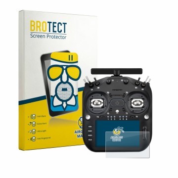 Face avant d’un emballage produit avec le logo de la marque BROTECT. À côté, l’appareil Radiomaster TX16S MK3 est représenté a