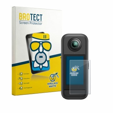 Vorderseite einer Produktverpackung mit dem Markenlogo BROTECT. Daneben ist das Gerät Akaso 360 mit dem zugehörigen Displaysch