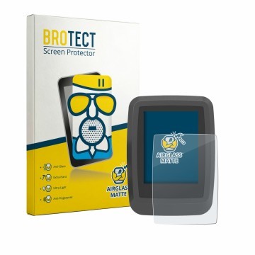 Front side of a product packaging with the brand logo BROTECT. Next to it is the device Ananda D16 TFT-Display shown with the 